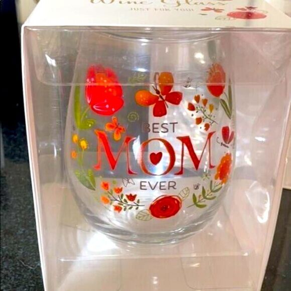 PRIMA DESIGN Stemless Wine Glass Best Mom Ever - Picture 1 of 2